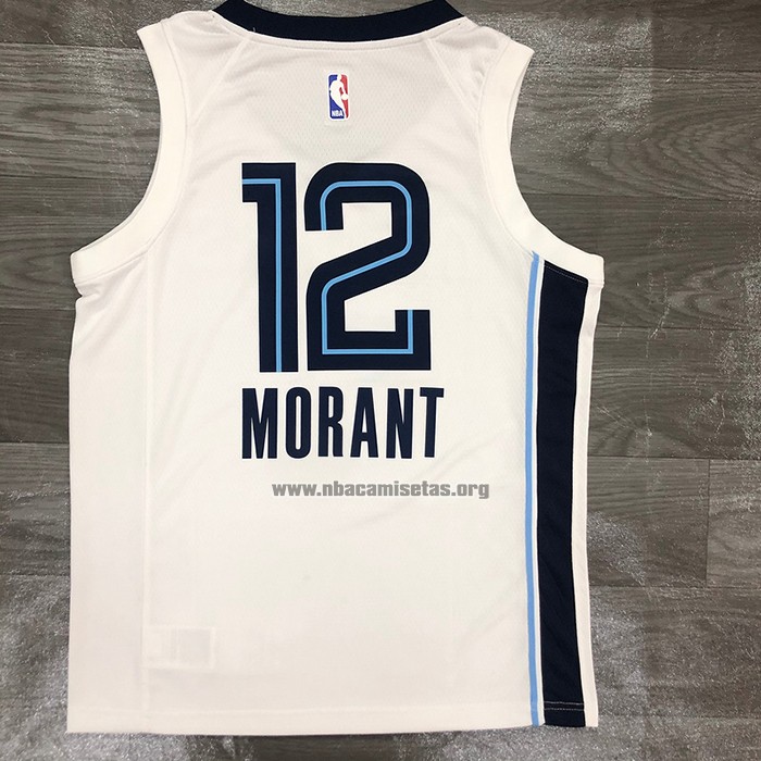 Camiseta Memphis Grizzlies Ja Morant NO 12 Association 2019-20 Blanco